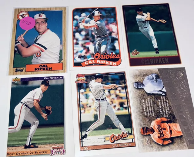 Cal Ripken Jr. Lot Of 6 Different Orioles Baseball Cards Member HOF H40