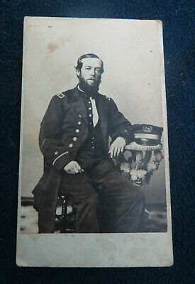 Civil War Cdv U.s Navy Officer Lieutenant Essex Ct By J. H. Young