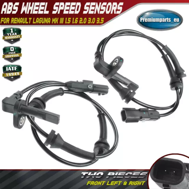 2x New ABS Wheel Speed Sensors Front for Renault Laguna MK3 2007-2015 479110001N