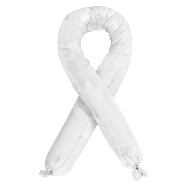 CONDOR 436M89 Absorbent Sock,White,4 ft. L,PK40