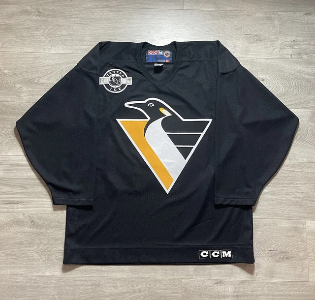 Mario LEMIEUX Pittsburgh PENGUINS Center Ice CCM PRACTICE Jersey Sz Men's L #66
