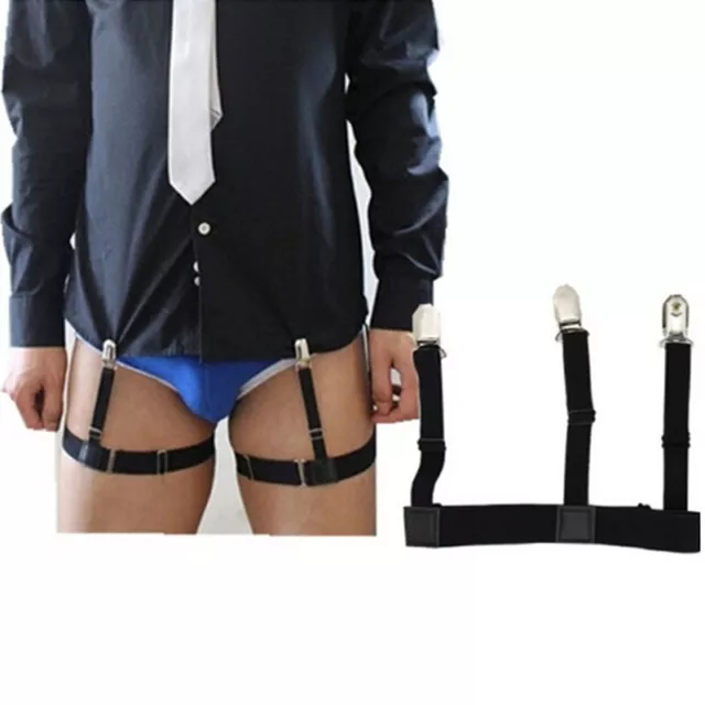Adjustable Shirt Holder Stay Elastic Men Suspenders Leg Braces Uniform Suspen ZT