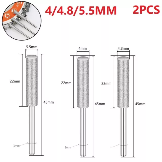 2er-Pack diamantbeschichtete Kettensägenschärfer Steinfeile Combo-Set 44 85 5