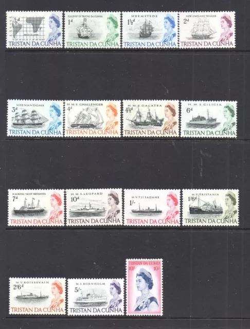 Stamps British Colonies 1965/67 Tristan da Cunha PART SET to 10/- (15v) MM