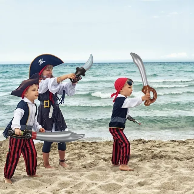 Aufblasbares Piratenschwert, 8 Stck. Piratenschwerter Messer Schnittlass für Kinder Jungen Mädchen 3