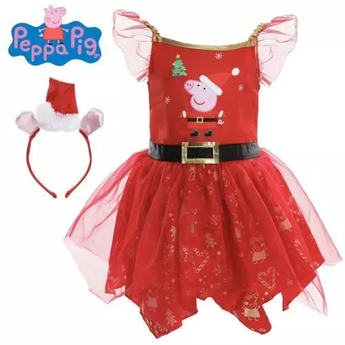 Toddler Peppa Pig Fairy Dress Fancy Christmas Costume Childs Girls Kids Santa