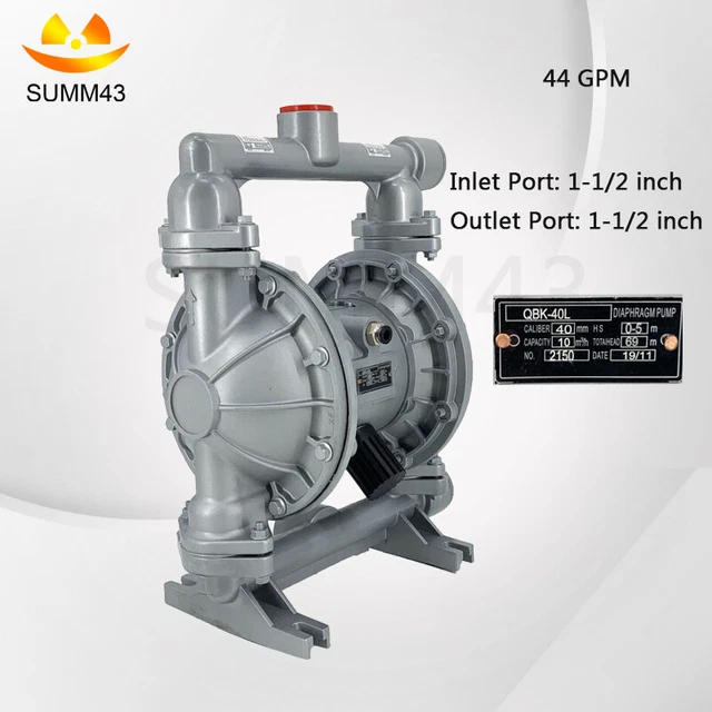 44GPM Air-Operated Double Diaphragm Pump 1-1/2" Inlet Outlet Petroleum Fluids