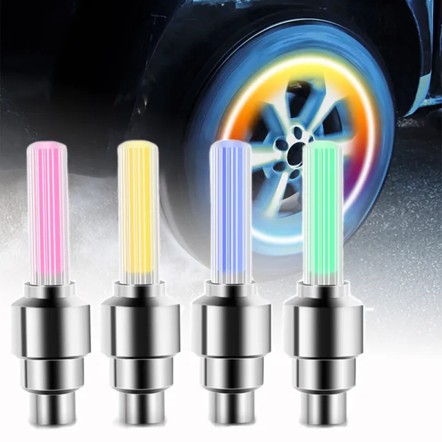 1/4pcs Car Wheel Tire Tyre Air Valve Stem LED Light Caps Cover Accessories loan