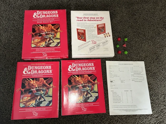 DUNGEONS & DRAGONS Set 1 Basic Rules 1011 1983 W/ Dice Tsr Vtg 80S Nice ...