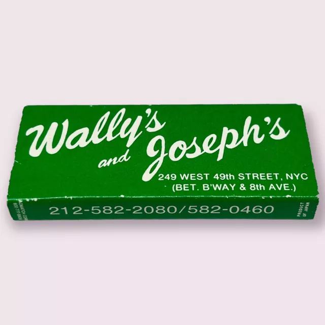 VINTAGE WALLY’S AND Joseph’s Restaurant NYC Theater District Matches ...