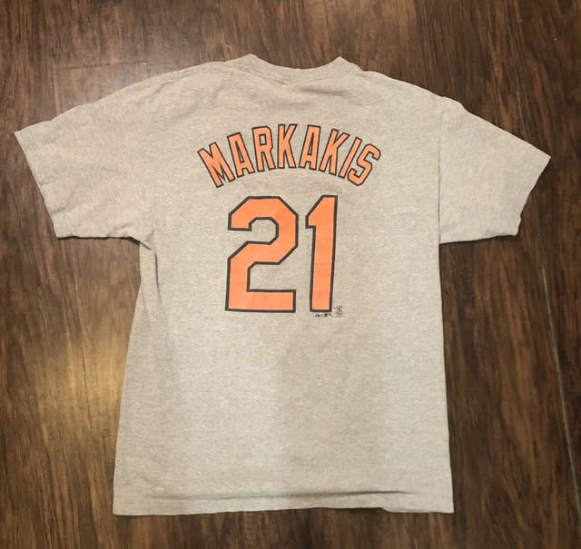 2010's BALTIMORE ORIOLES MARKAKIS #21 MAJESTIC TEE Y - Classic American Sports