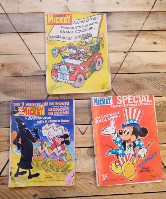 Lot de 3 journal de mickey