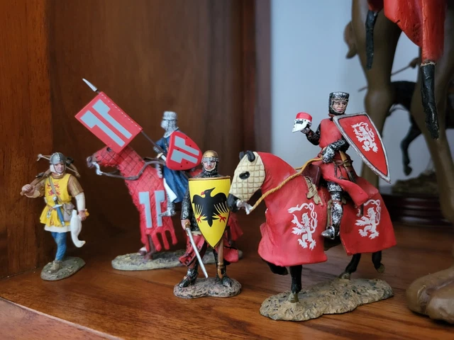 Lot De Chevaliers Delprado – 54mm (1/32) – Figurines Plomb Peintes – Moyen Âge