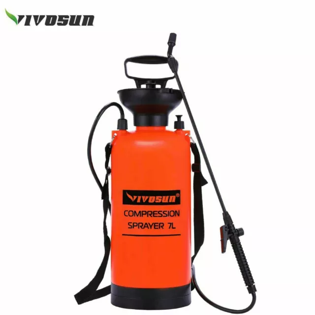 VIVOSUN 7L Garden Pressure Sprayer Pump Portable w/Adjustable Nozzle Garden Lawn