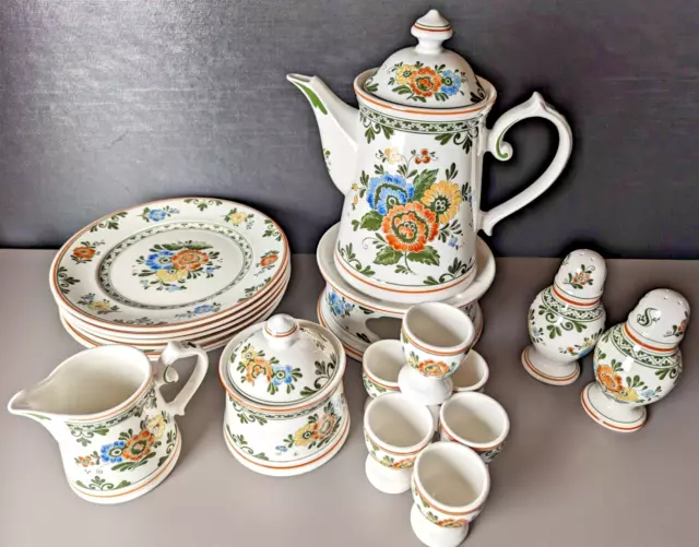 VINTAGE GERMAN VILLEROY & BOCH FRÜHSTÜCKS-SET 18 Teile ALT AMSTERDAM