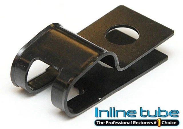 Oem 3/8-5/16 Double R Style No Tab Brake Fuel Line Clamp Clip Black E-Coat