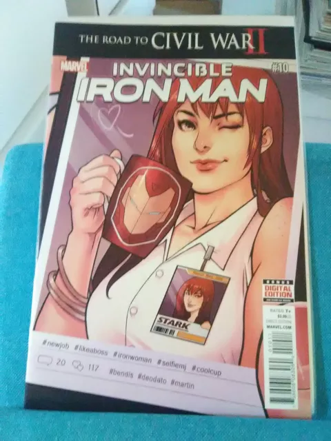 Invincible Iron Man #10A, 2nd App. Of RiRi In Prototype Ironheart Suit, 2016