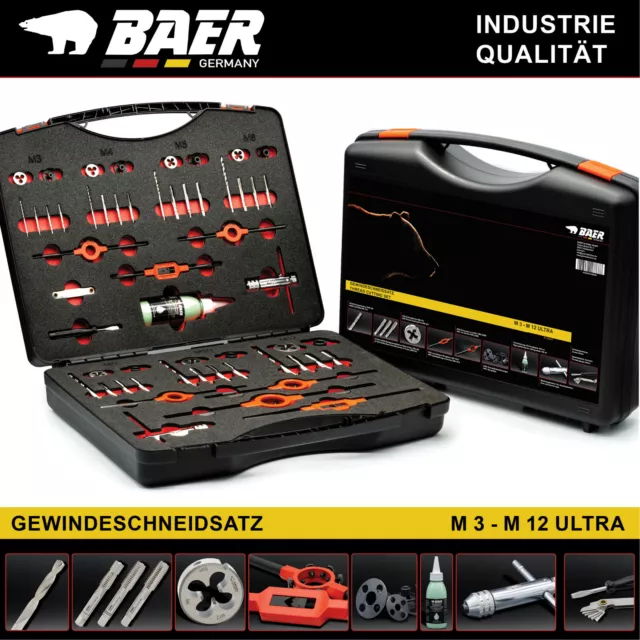 Gewindeschneider Satz BAER Ultra M3 - M12 Gewindebohrer Schneideisen Windeisen