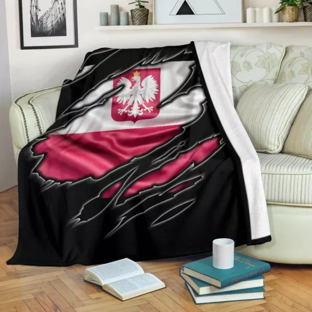 Poland coat of arms Flag Premium Blanket