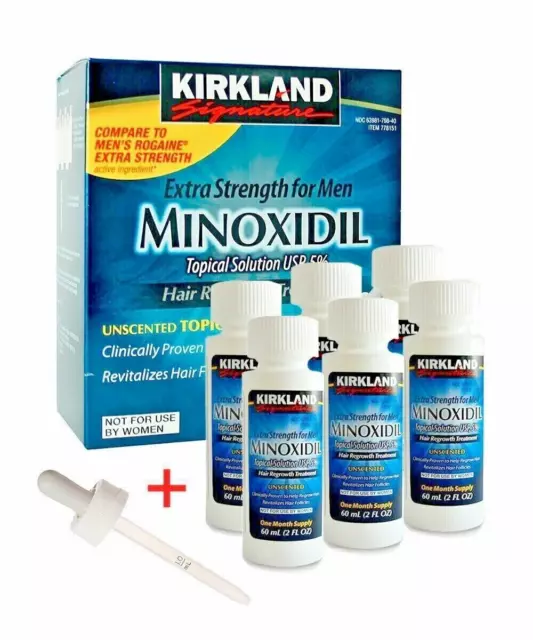 Minoxidil5% - Anti-Hair Loss Lotion For Hair Regrowth - Kit For 6 Months - 6 Bot