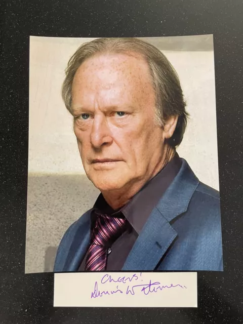 Genuine Hand Signed Dennis Waterman Index Card With Photo