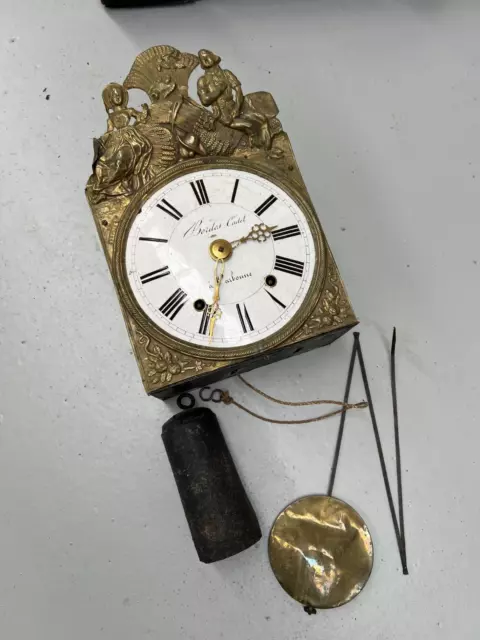 Antique Comtoise Wall Clock - Bordes Cadet A Carbonne