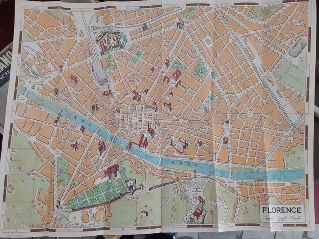 1954 VINTAGE FLORENCE Florence Tourist Map £17.41 - PicClick UK