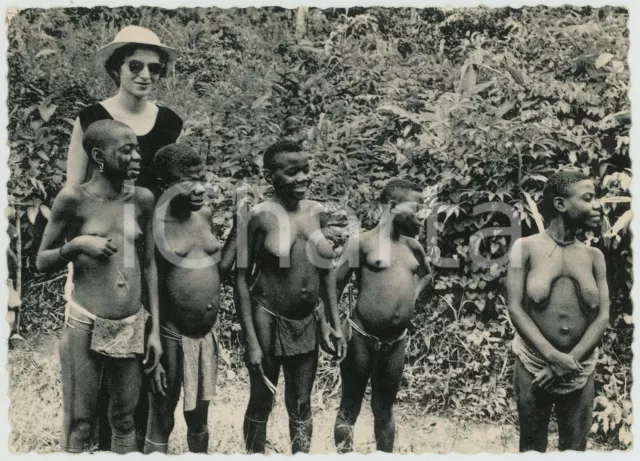 Unclassified - CPA - CONGO BELGE / ZAIRE / RDC - Jeunes filles Mandibu -  Woman Girl Girls demi nue nude Enfant Kid Kind Ethnic Black