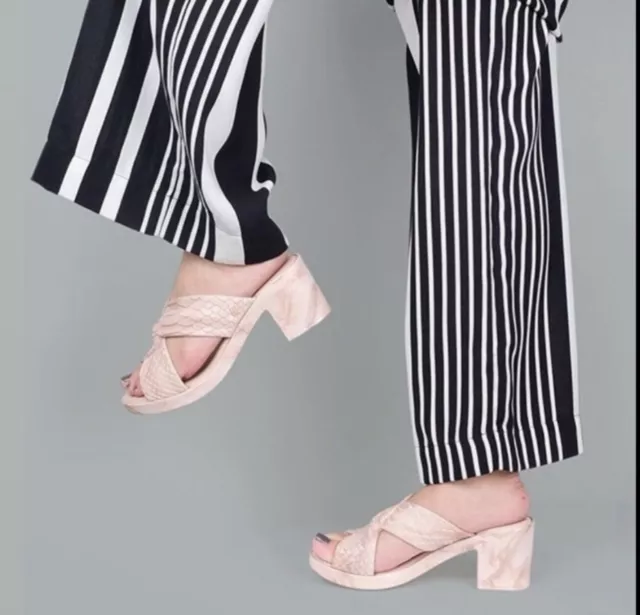 Melissa x Baja East Python Embossed Block Heel Sandals Pink 6 Chunky Barbiecore
