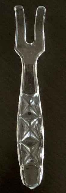 Anchor Hocking Wexford Serving Salad Fork Clear Pressed Glass 9 1/2" MINT 3