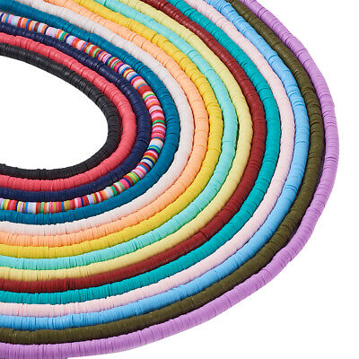 390pc fatto a mano fimo Disco Heishi Perle Distanziatore sciolti Fai Da Te Perline Craft 3 ~ 8mm 