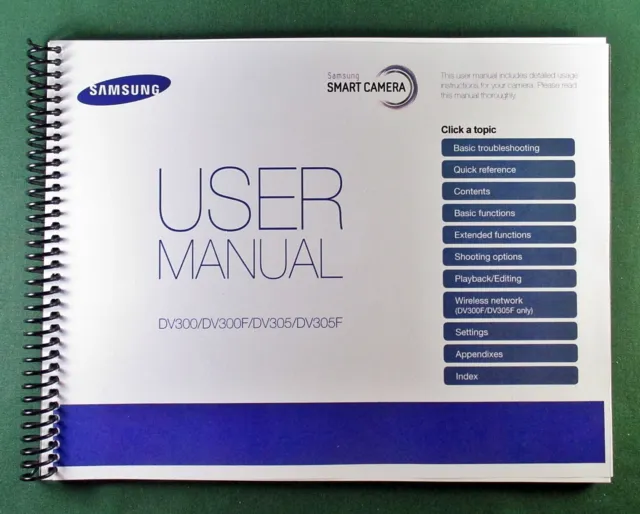 Samsung DV300 / DV300F User's Manual: Full Color 168 Pages & Protective Covers