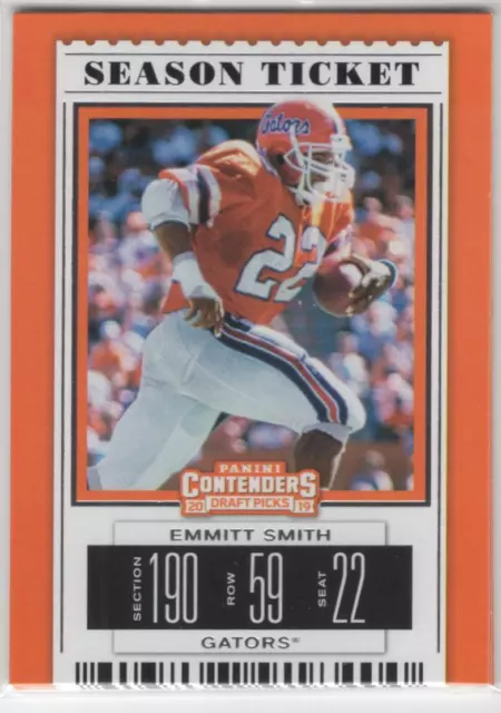 2019 Panini Contenders Draft Picks Emmitt Smith Season Ticket