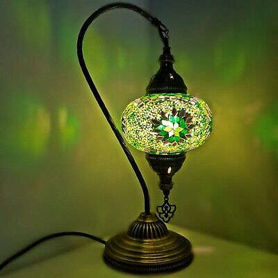Autentico Turkish Colorato Lampada Luce Stile Tiffany Vetro Scrivania Tavolo Cee