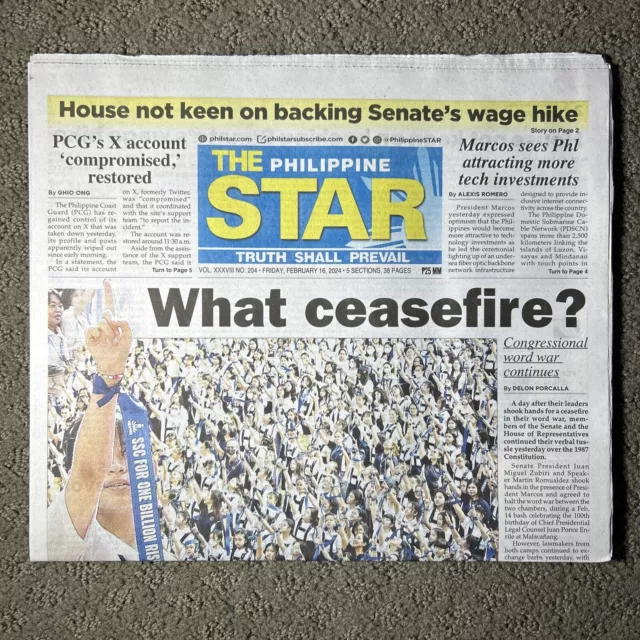 THE PHILIPPINE STAR Newspaper February 16, 2024 Full Issue Collectible