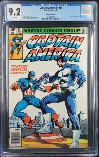 CAPTAIN AMERICA #241 (1980) CGC 9.2 WP NM- Punisher Frank Miller, Newsstand/UPC|