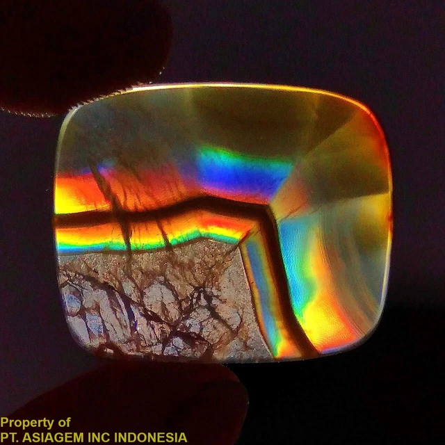 20ct 'A' Grade Rainbow IRIS AGATE ~Multi-Color Fire~ 1-of-a-kind ~100% Natural