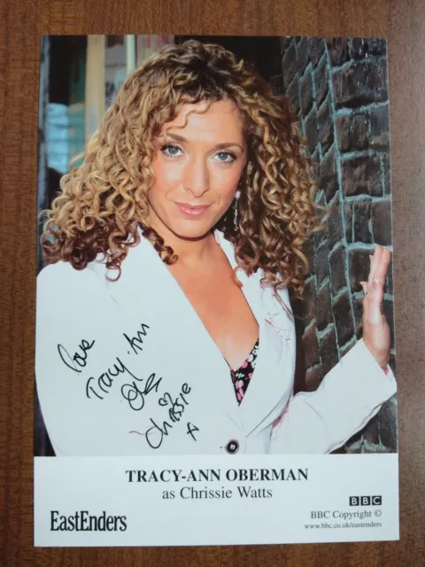 TRACY - ANN OBERMAN *Chrissie Watts* EASTENDERS HAND SIGNED AUTOGRAPH CAST CARD