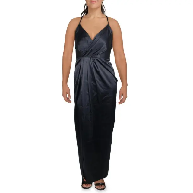 Laundry by Shelli Segal Womens Navy Pleated Evening Dress Gown 10 BHFO 2467