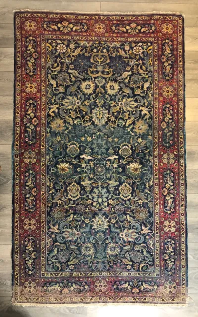 Antique Rare 1890s "William Morris & Co" Silk Hammersmith Rug Carpet  54x91 in