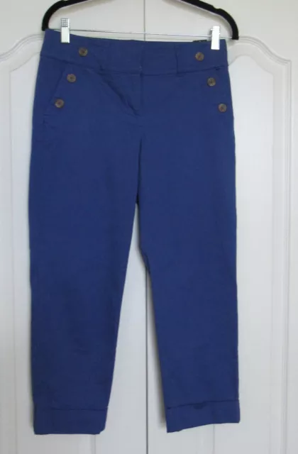 Nwt  White House Black Market  Size  2  Women's Cropped Pants Blue