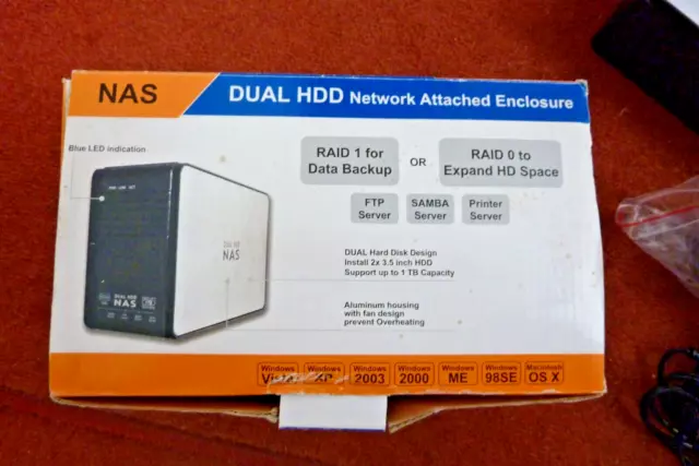 Unbranded 2 bay SATA NAS enclosure NOS - never used