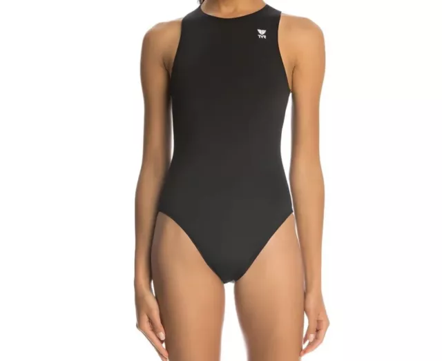 TYR Vanguard Water Polo suit rubber neoprene wet look girls swimsuit  Swimming 24