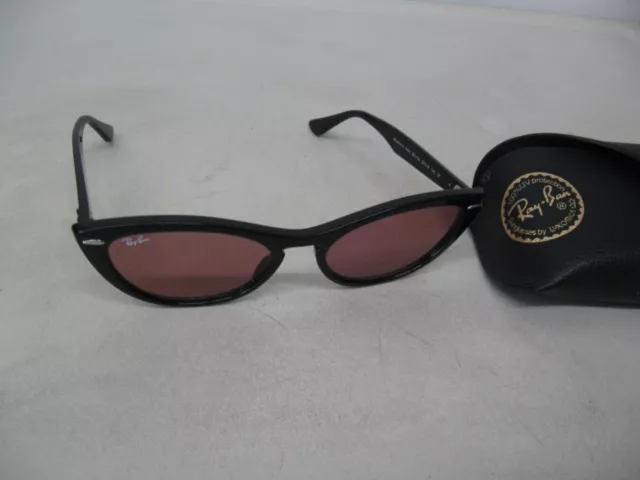 RAY-BAN NINA Cat Eye Sunglasses RB 4314-N 601 Black Frames w/ Purple Lenses Rare