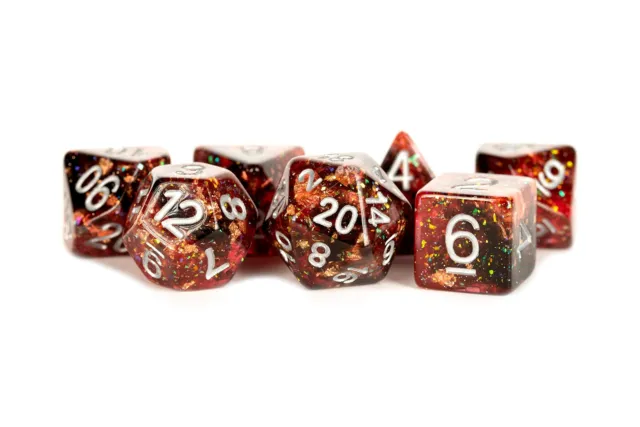 FanRoll by Metallic Dice Games 16mm Resin Polyhedral Dice Set: Eternal Fire