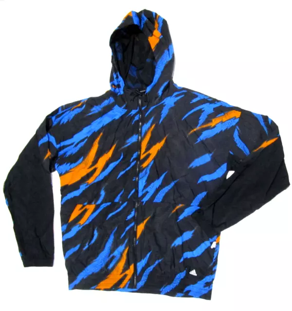 Adidas Trael AOP Web Men's Running jacket, NWT Blk Blue Orang Multi Sport Sz L