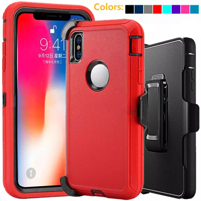 For Apple iPhone XS XR Max Shockproof Defender Case w/Belt Clip fits Otterbox