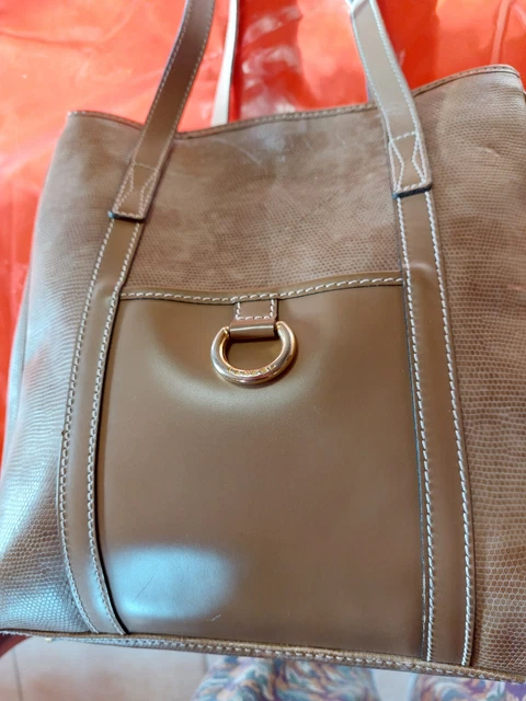 Sac à Main Tentazione Due En Cuir Marron - Porté épaule - Occasion En Bon état - Fabriqué En Italie