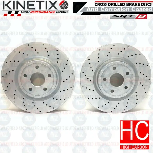 FOR JEEP GRAND CHEROKEE 6.4 SRT8 HEMI 5.7 REAR CROSS DRILLED BRAKE DISCS 350mm