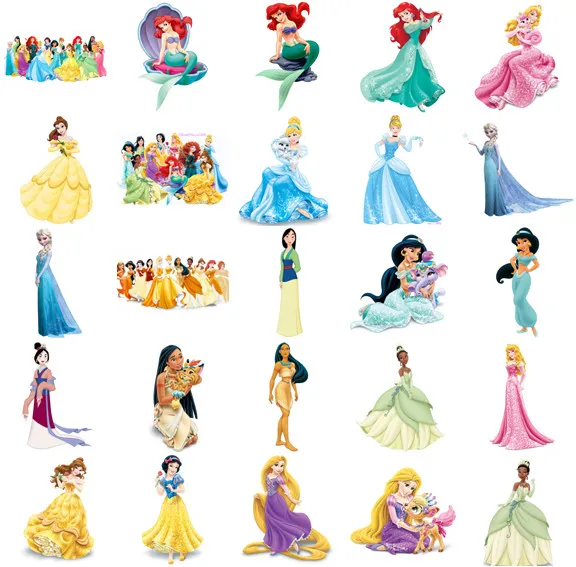 Disney Princesses, iron on T shirt transfer. Choose image and size